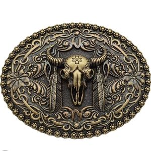 New Western longhorn steer skull bull belt buckle approximately 3.75
